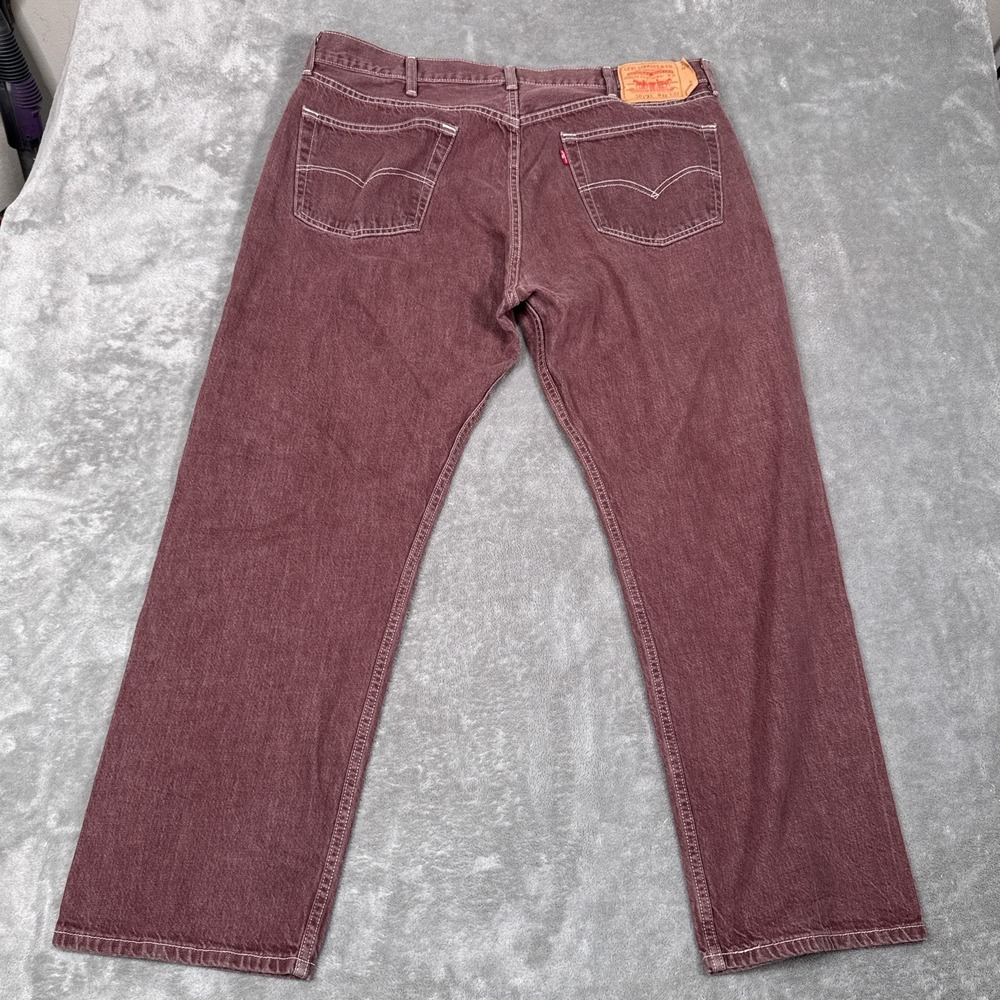 Vintage Levis 501 XX Jeans Mens 42x32 (Fits 40x29) )Burgundy Button Fly Straight - Picture 4 of 11